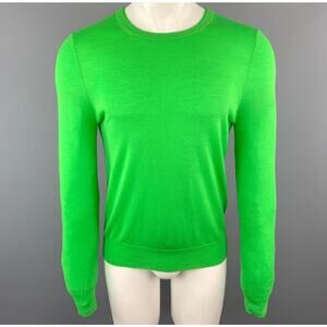 PAUL SMITH Size S Green Merino Wool Crew-Neck Pullover Sweater
